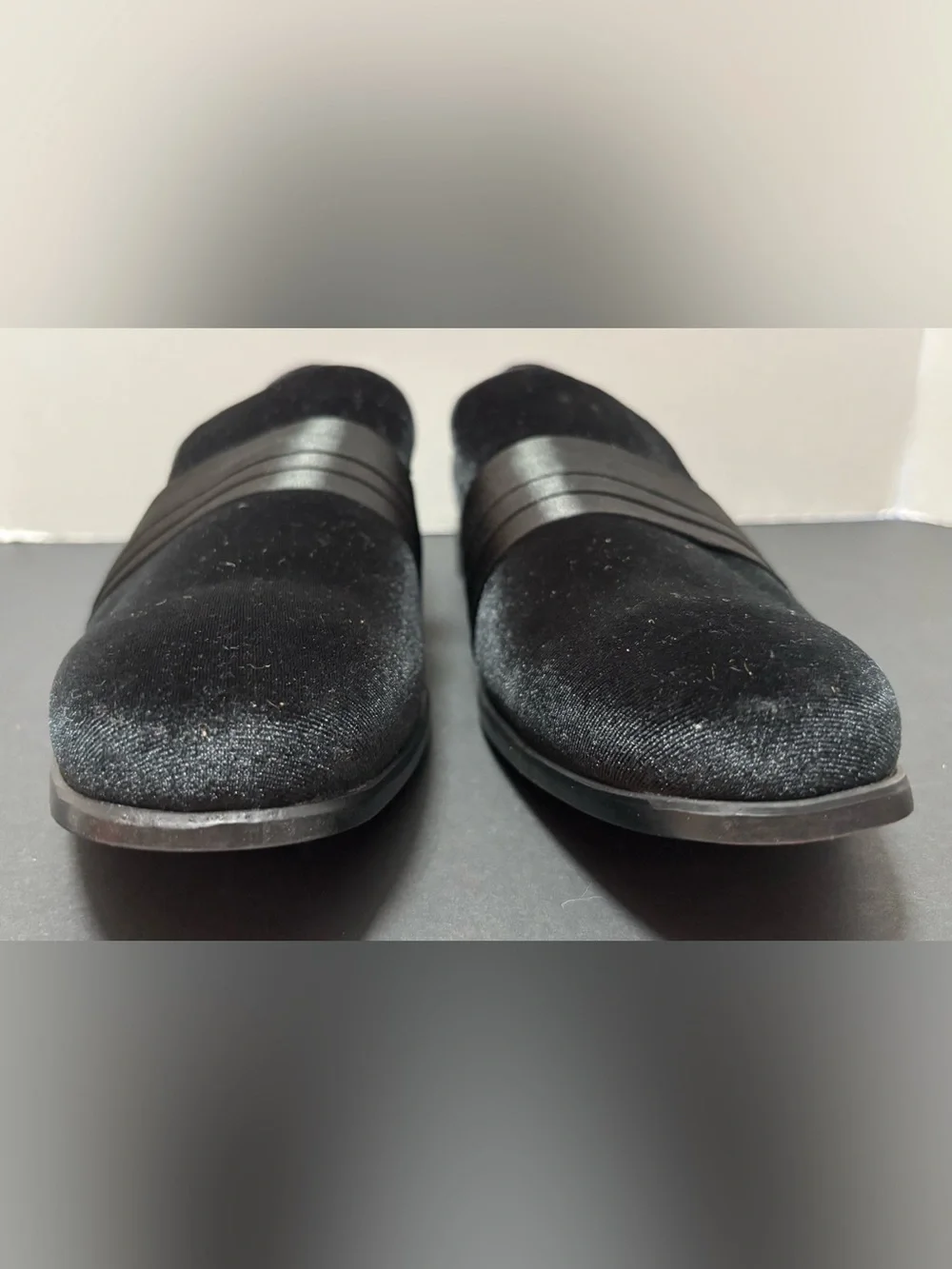 After Midnight Black Velvet Red Bottom Smoker Loafers 9.5